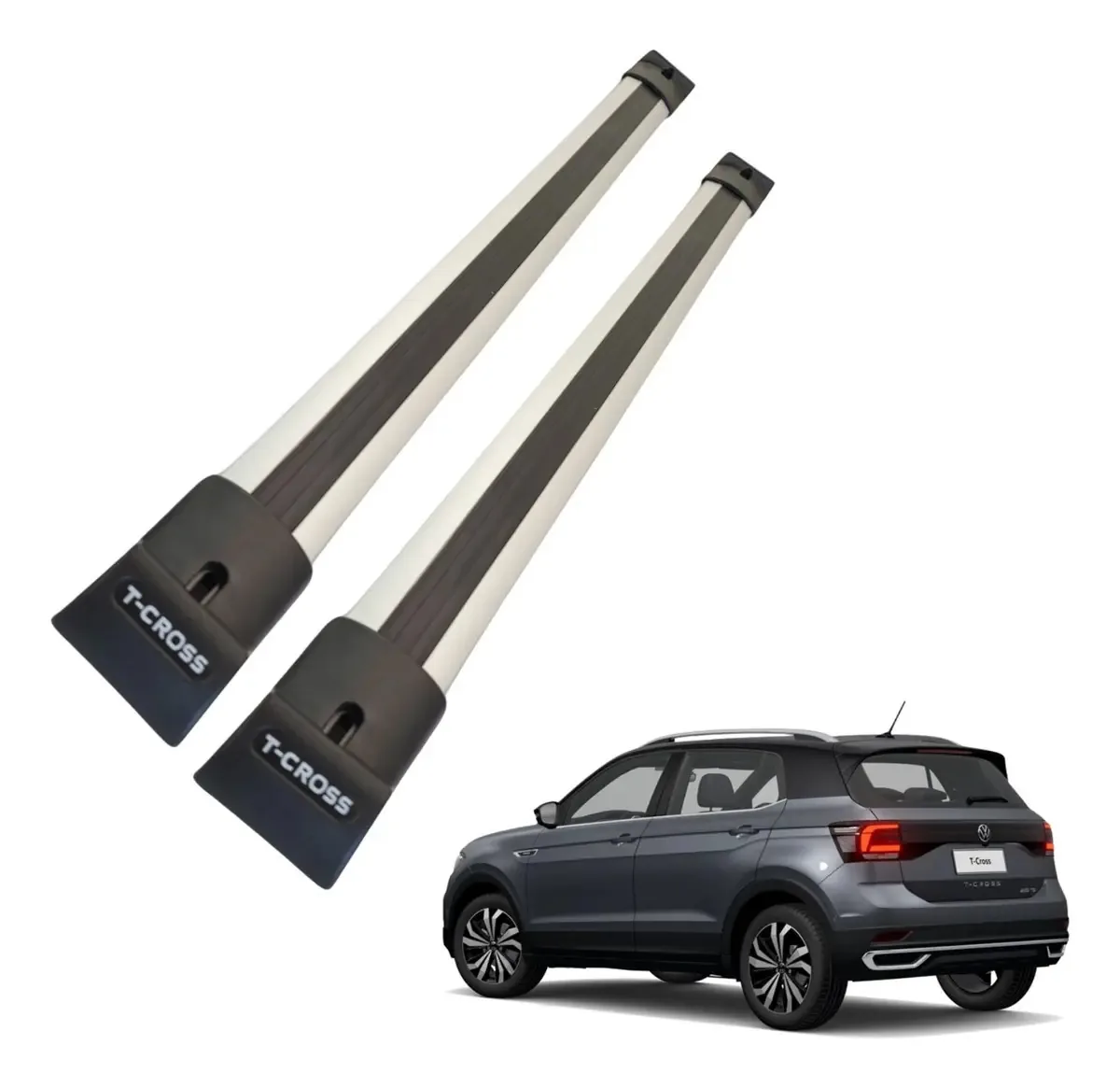 Bagageiro Teto Travessa Para T Cross 2023 2024 Combat Cor Prata