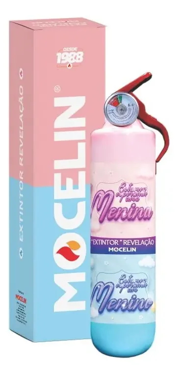 Extintor Para Chá Revelação Azul Rosa Menino Menina