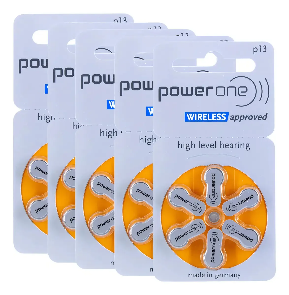 Kit 30 Pilhas Auditivas A13 Power One 1.45V Para Aparelhos Auditivos