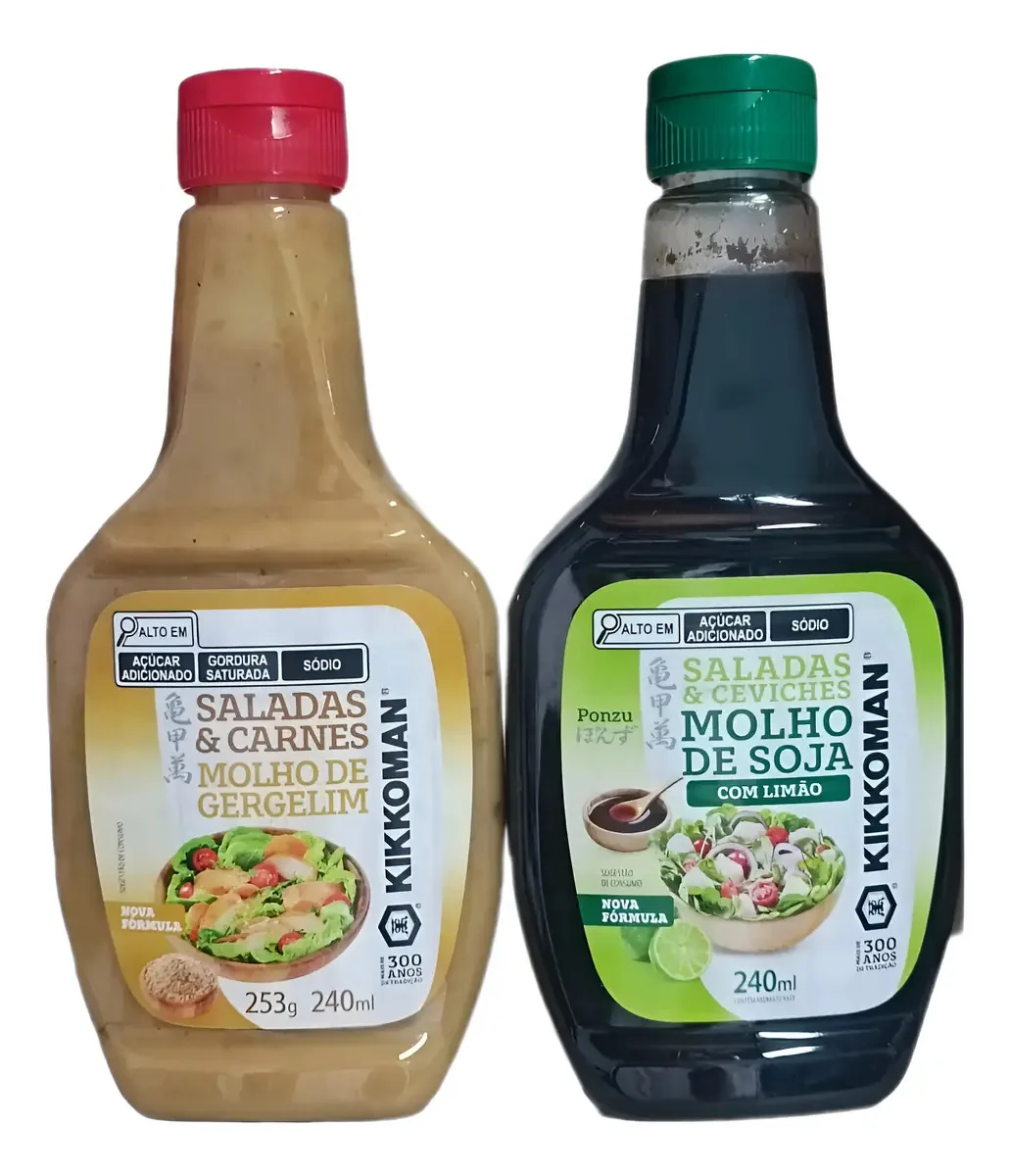 Molhos Para Salada Kikkoman- Soja Com Limão + Molho Gergelim