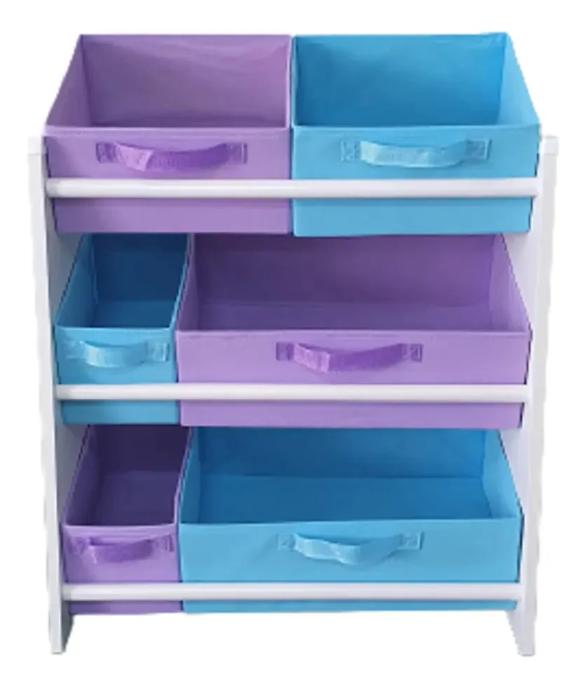 Organizador De Brinquedos Médio Azul Bebê E Lilás