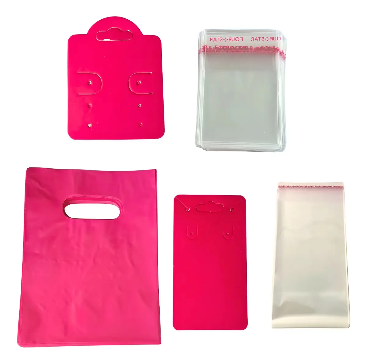 Kit Completo Cartelas: Tags, Saquinhos E Sacolas Cor Fúcsia