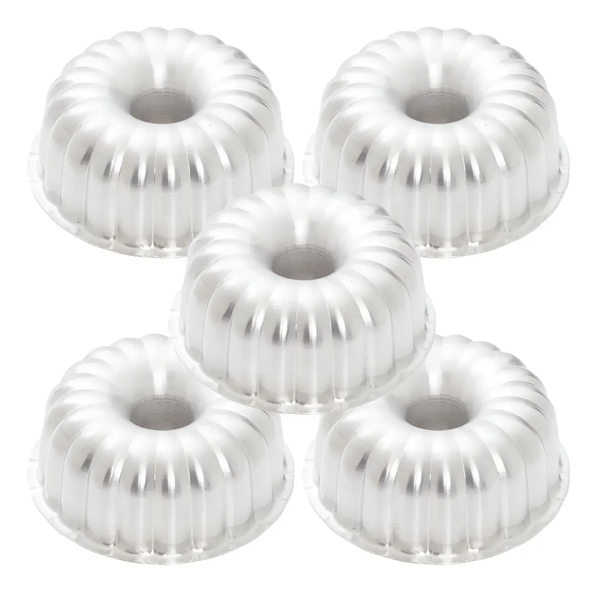 Kit 5 Formas Bolo Alumínio DK N18 Gomada 1300ml Confeitaria
