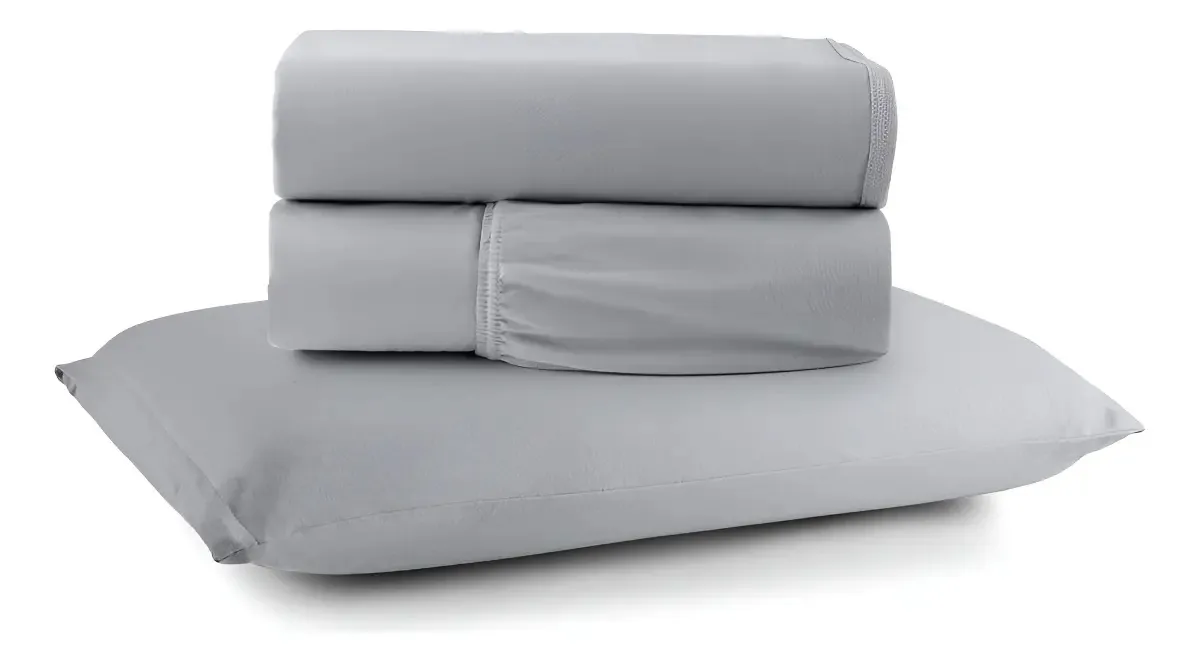 Jogo Cama Lençol Casa Scarpa Sonnet Solteiro Cinza