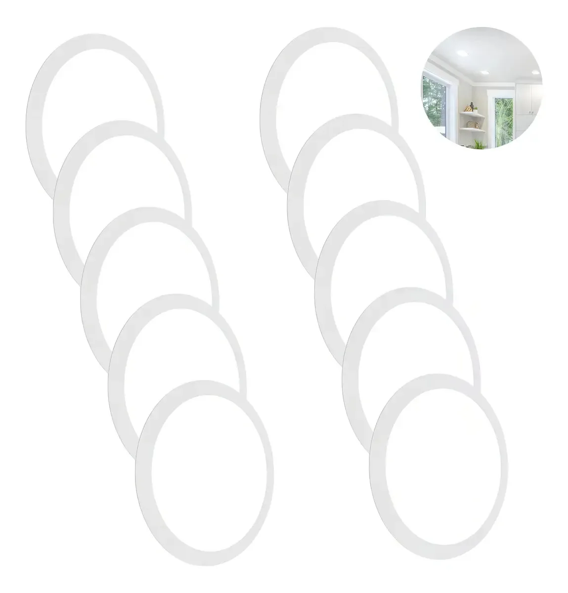Kit 10 Painéis Plafon De Led De Embutir 18w Redondo 22cm