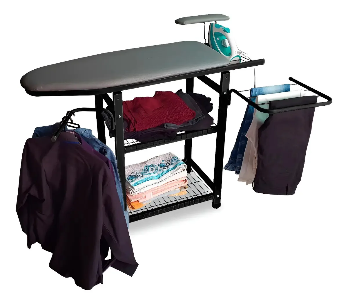 Passadeira Tabua De Passar Mesa De Passar Roupa Multiuso Cor Tábua De Passar Multiuso Preta Lisa