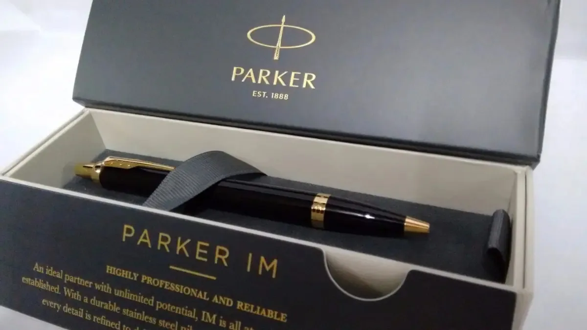Bolígrafo Parker Im Black Gt Tinta Azul Exterior Preto