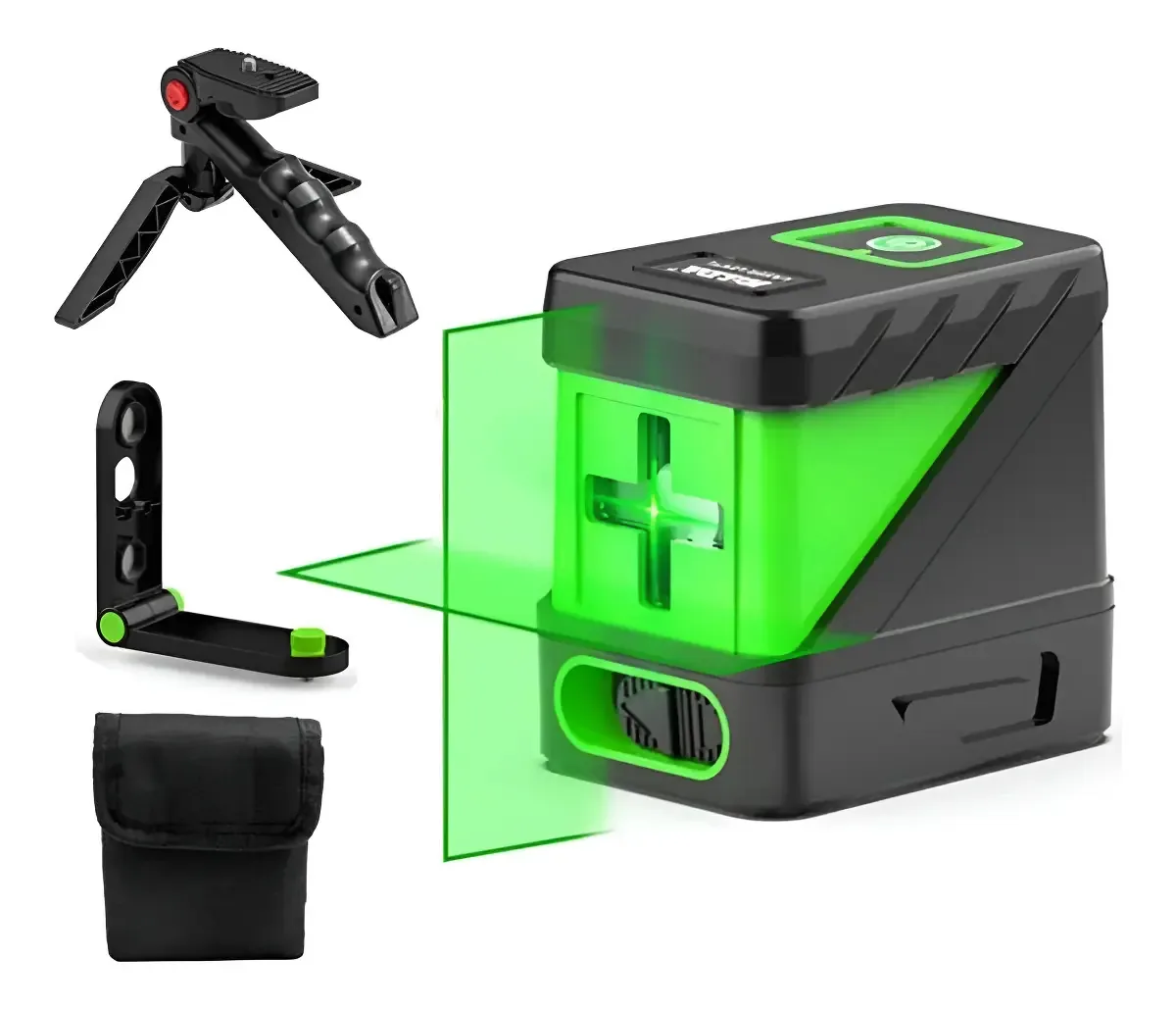 Nível A Laser Verde 2 Linhas Suporte Magnético com Mini tripé Hilda