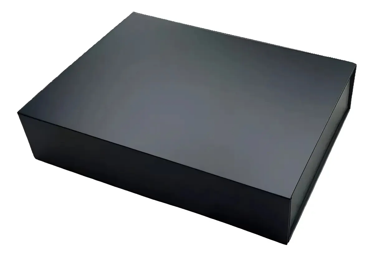 Kit 5 Caixas Presente 36x26x8 Rígida Fechamento Magnético Cor Preto Lisa