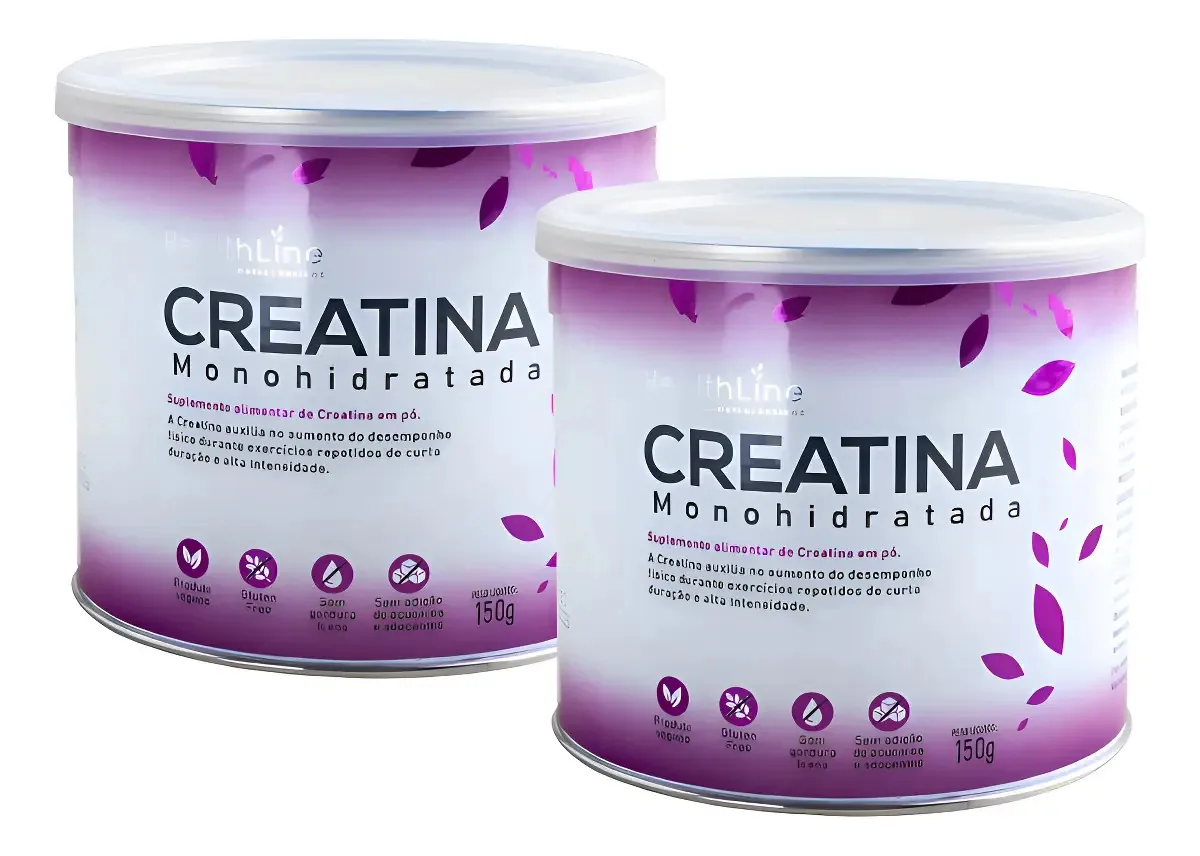 Creatina Monohidratada Healthline Sem Sabor 150g Suplemento Alta Performance