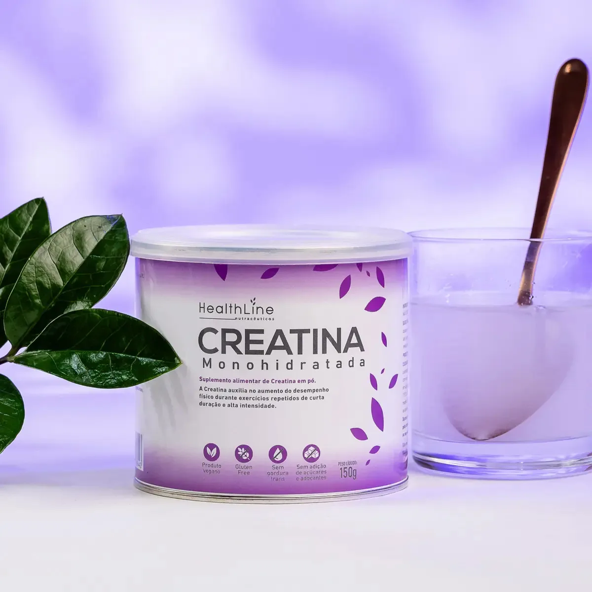 Creatina Monohidratada Healthline Sem Sabor Aumento Força 150g