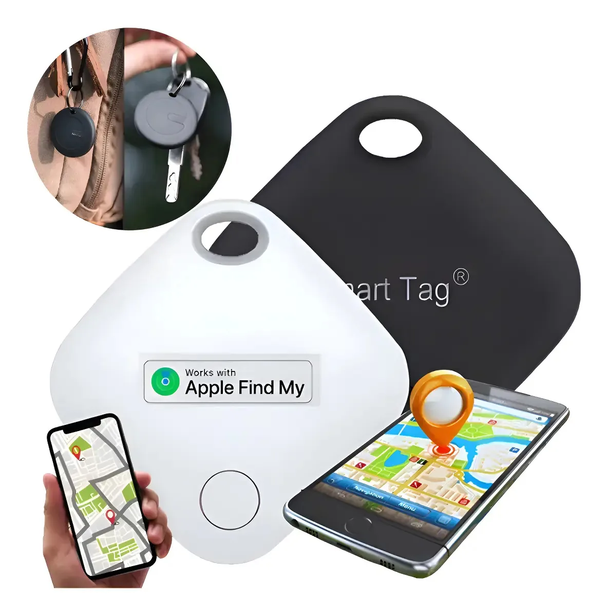 Rastreador Smart Tag Para iPhone Certificado Ios Satelite Cor Branco