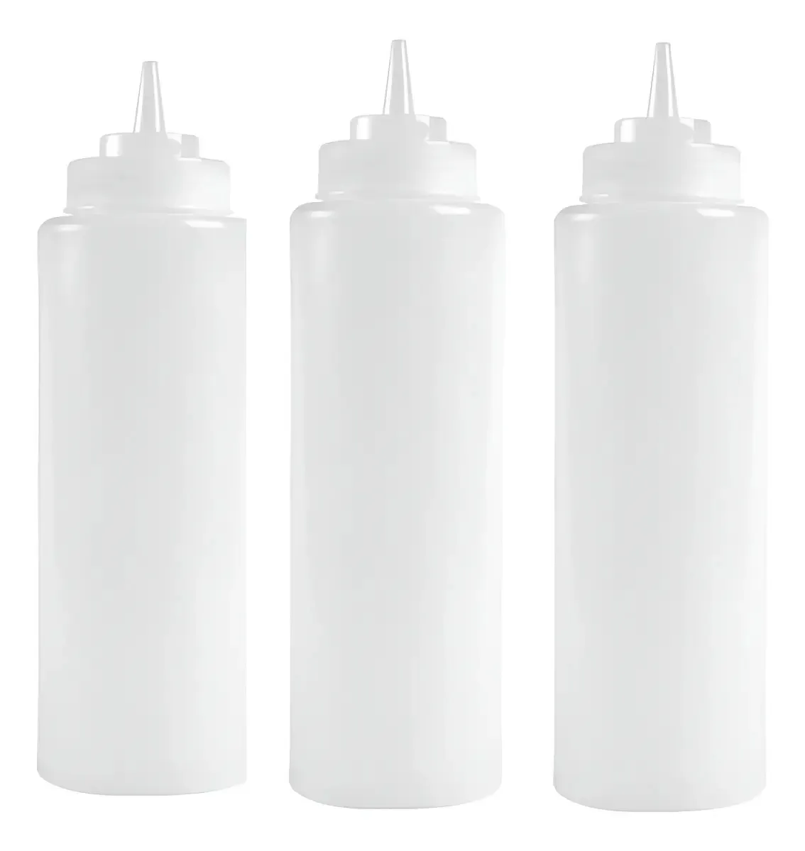 Kit 3 Bisnagas 1 Litro Grande Molhos Cremes Coberturas Crepe