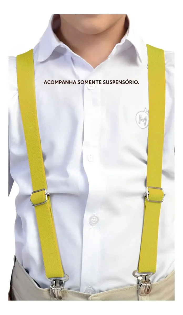 Suspensório Infantil Cores Para Ocasiões Especiais Cor Amarelo