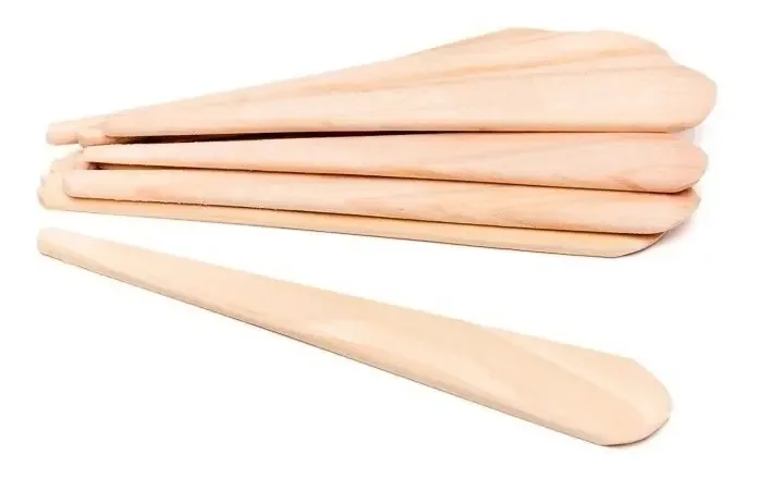 Espátulas de depilação de madeira, pacote X12 de 18 cm