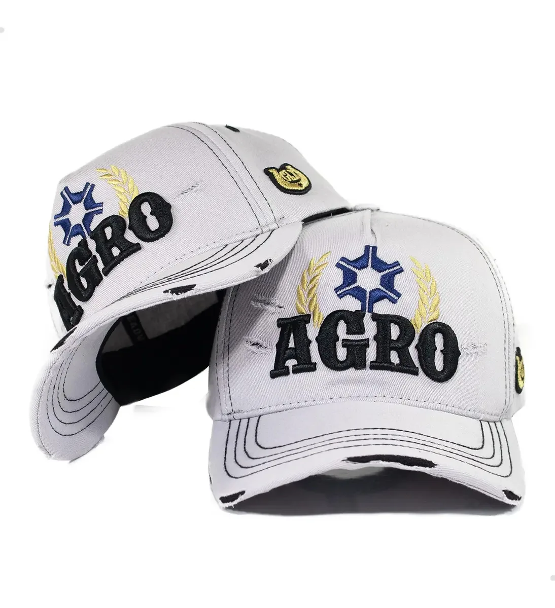 Boné Country Rasgadinho Agro Aba Curva Cor Cinza Tamanho Un