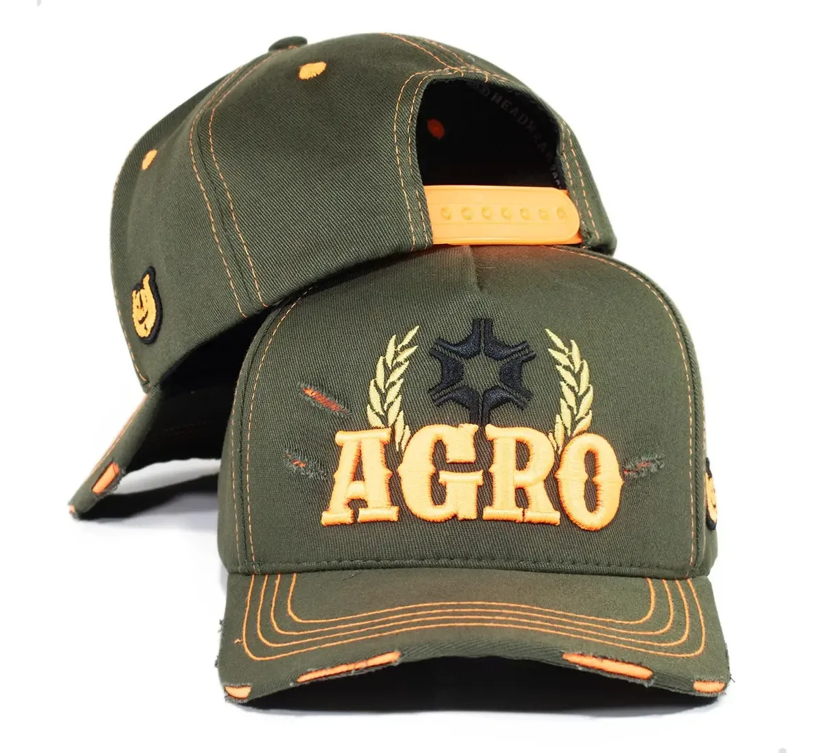Boné Masculino Feminino Country Rasgadinho Agro Aba Curva Cor Verde-escuro Tamanho Un