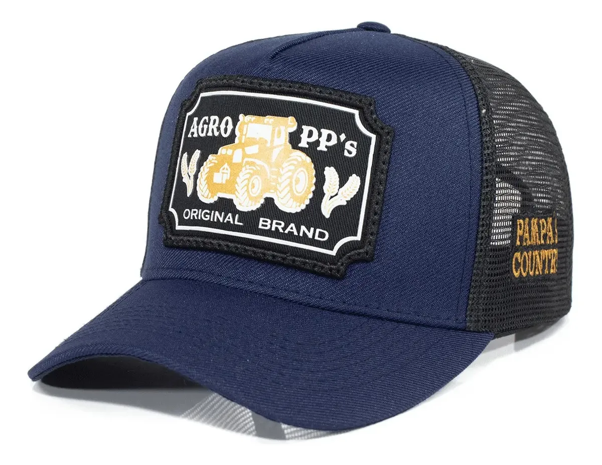 Boné Pampa's Country Linha Country Agro Trucker Ajustável Cor Marinho Tamanho Un