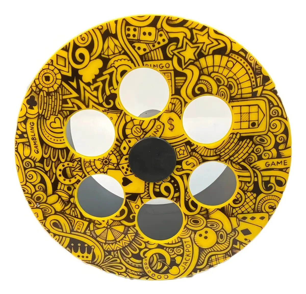Carretilha Para Linha De Pipa Amarela Tribal 21 Cm Rolamento