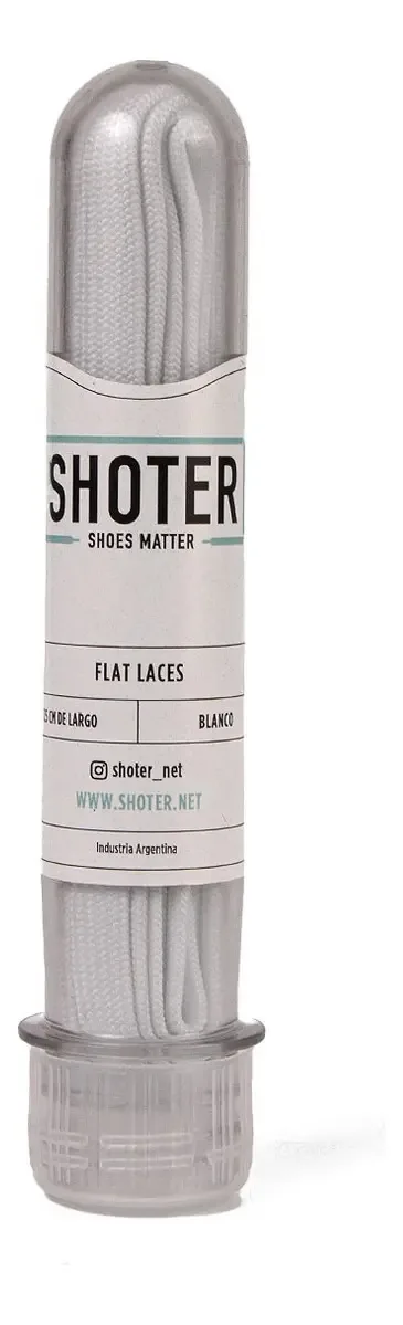 Cadarços unissex brancos Shoter Flat Flat