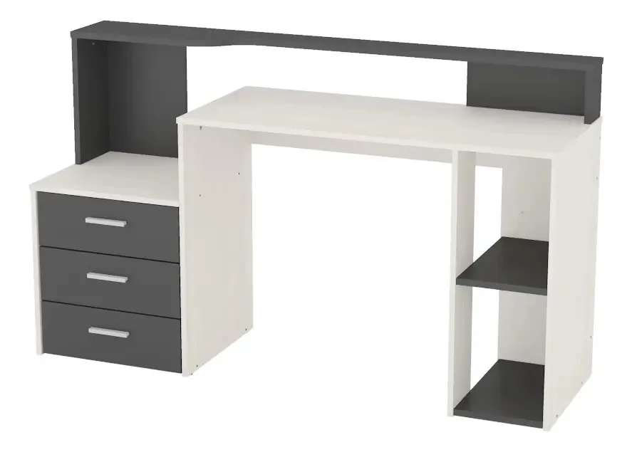 Mesa de escritório moderna Mesa de PC de 1,50 Mts com 3 gavetas Guatambu/preta