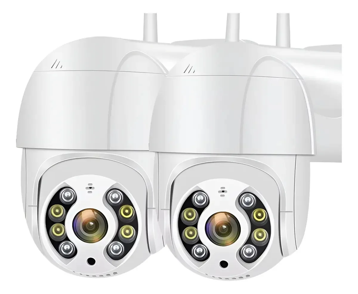 2x Câmera Segurança Ip Dome Rotativa A8 Yoosee Ptz Full Hd Branco