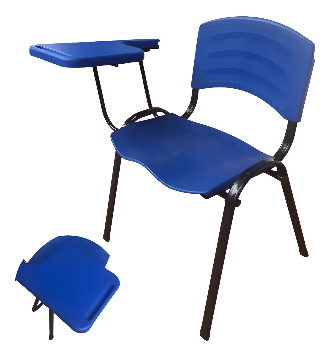 Kit 6 Cadeiras Azul Fixa Escolas E Universidades Prancheta