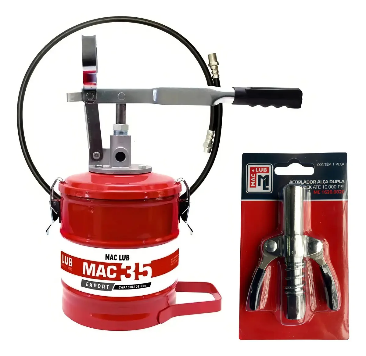 Engraxadeira Manual 5 Kg Mac Lub Nacional + Acoplador