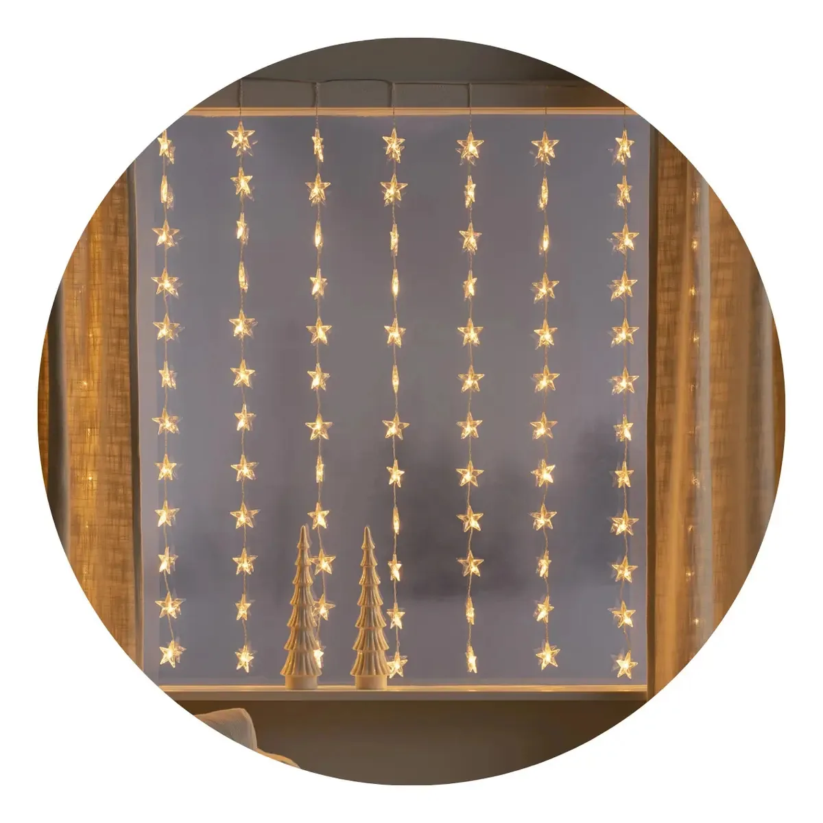 Cortina LED Star Garland interconectável Shox Lights Star Curtain B/warm