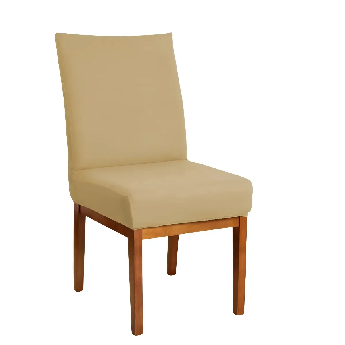 4 Capas Para Cadeira De Jantar Estampada Premium Full Cor Bege