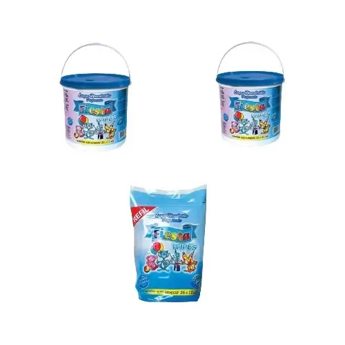 Kit 2 Baldes Toalhas Umedecidas Fiesta + Refil