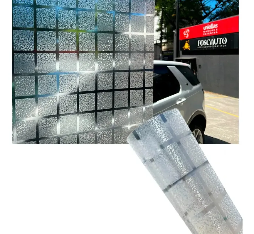 Adesivo Jateado Foscauto Quadrados 1m x 60cm Vidros Portas Janelas