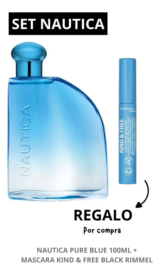 Máscara de presente Nautica Pure Blue Combo + Rimmel