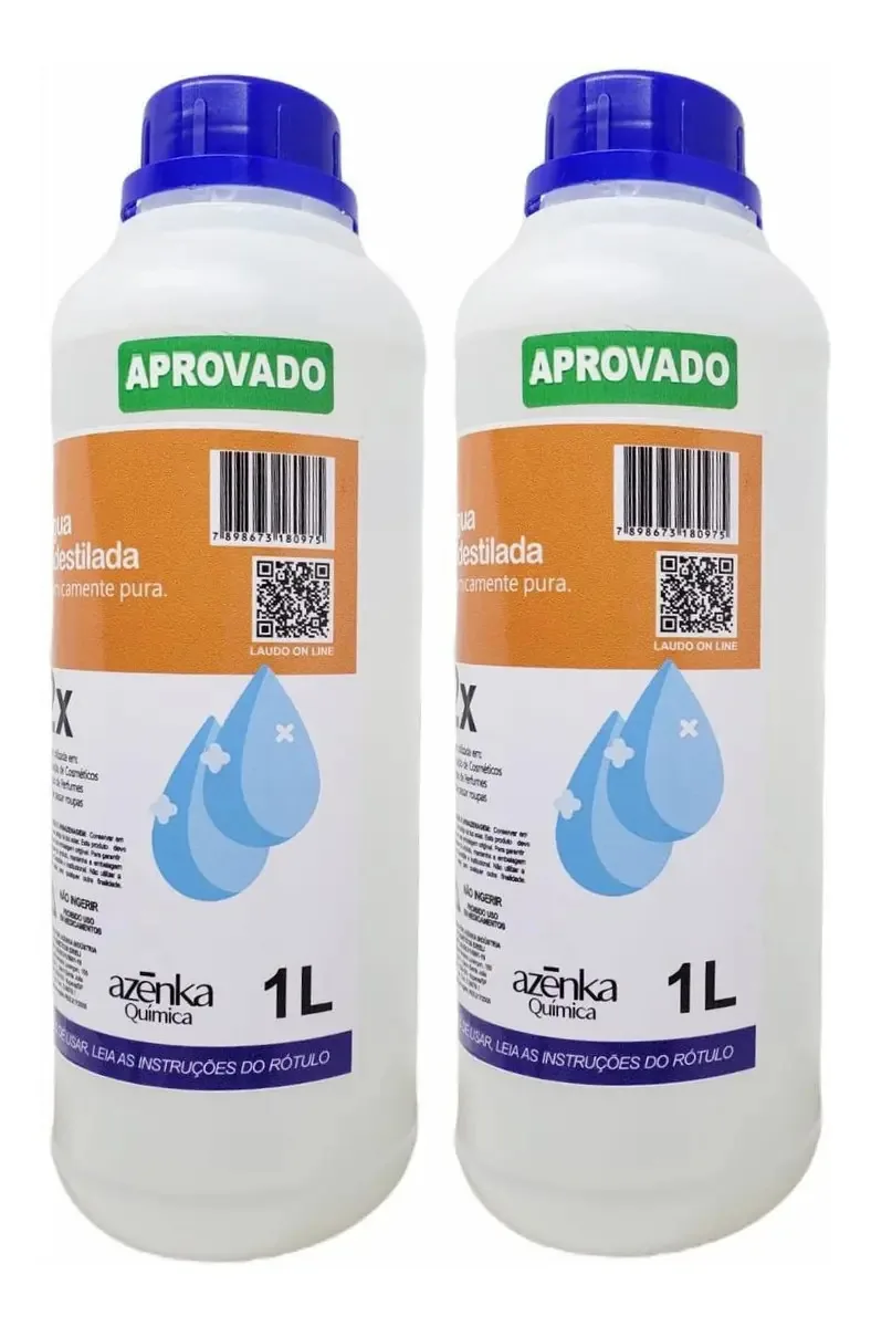 2 Água Bidestilada 1 Litro Cada, Para Perfumes E Cosméticos