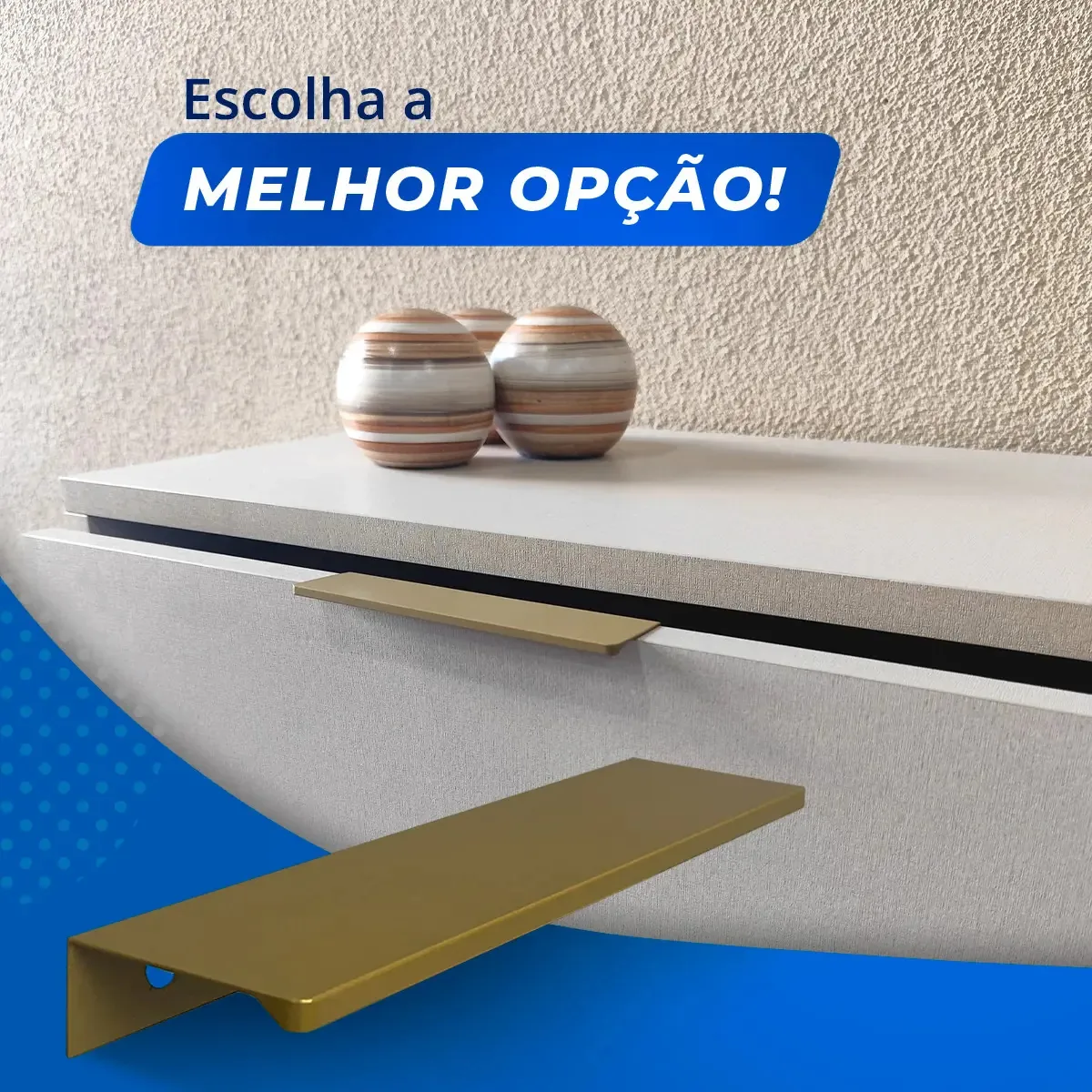 Kit 24 Peças Perfil Puxador Slim Alumínio Para Móveis 14cm Cor Dourado Pintura Eletrostática A Pó