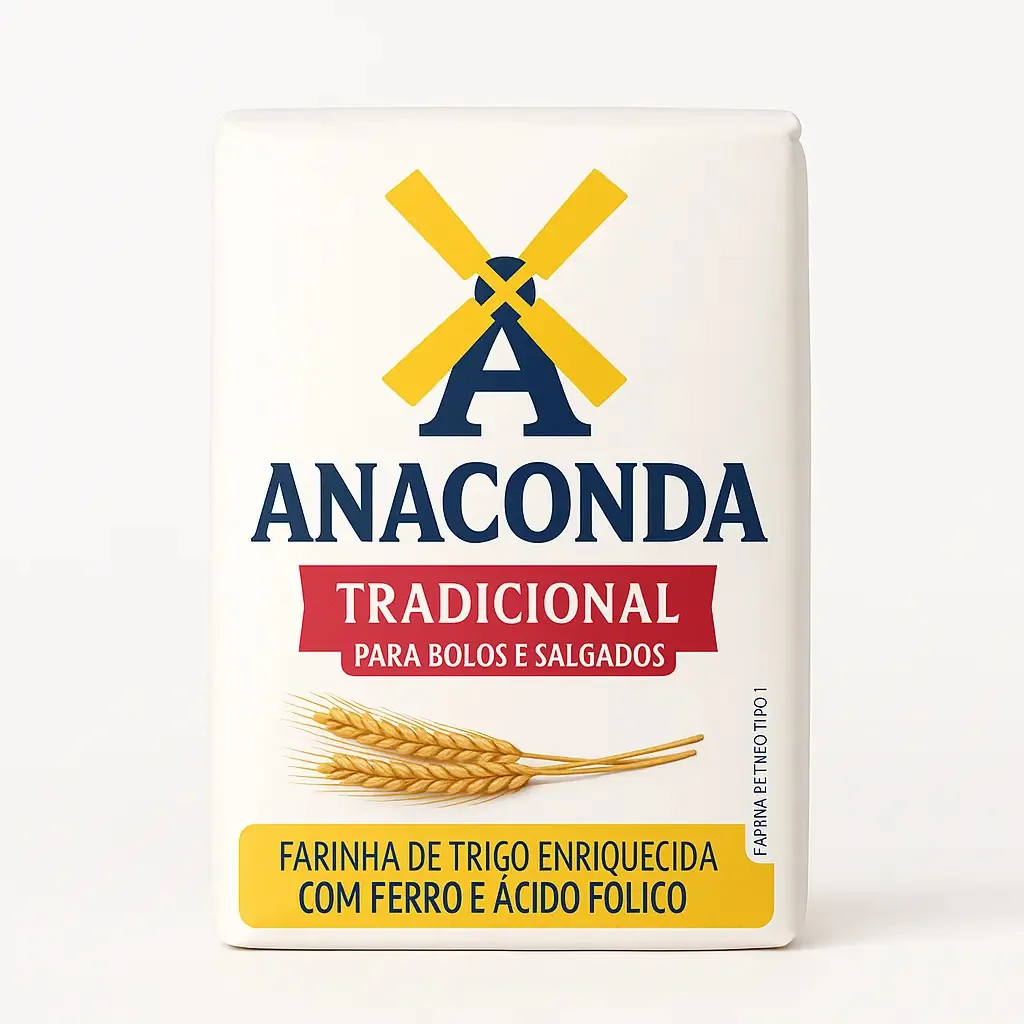 Farinha farinha de trigo Anaconda Farinha de trigo 1 kg pacote x 4 un