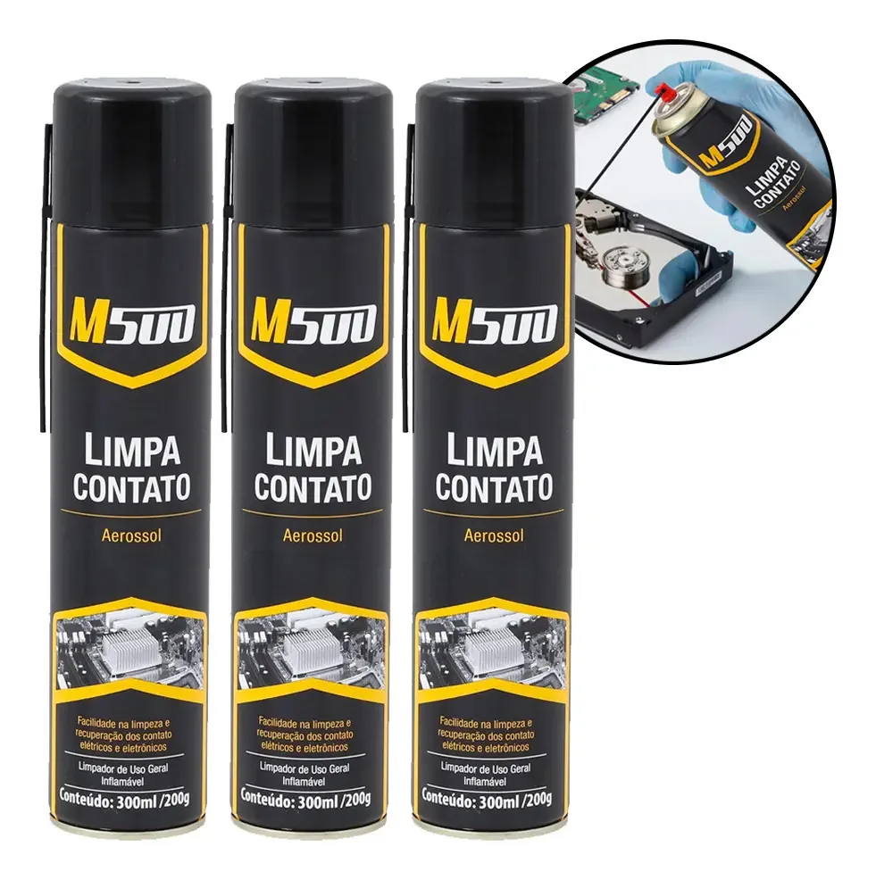 Limpa Contato Limpador Recupera Eletronico Pc 300ml - 3 Un