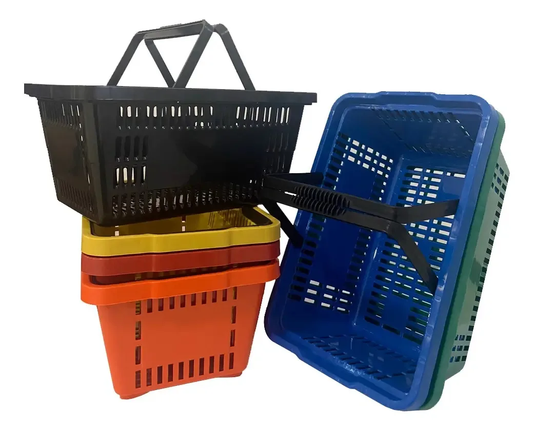 Cesta de Compras Casa Meta Reforçada 13L Plástico Amarelo Kit 2 Unidades