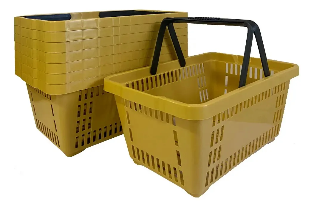 Kit 8 Cesta De Cestinha Super Compra Amarelo