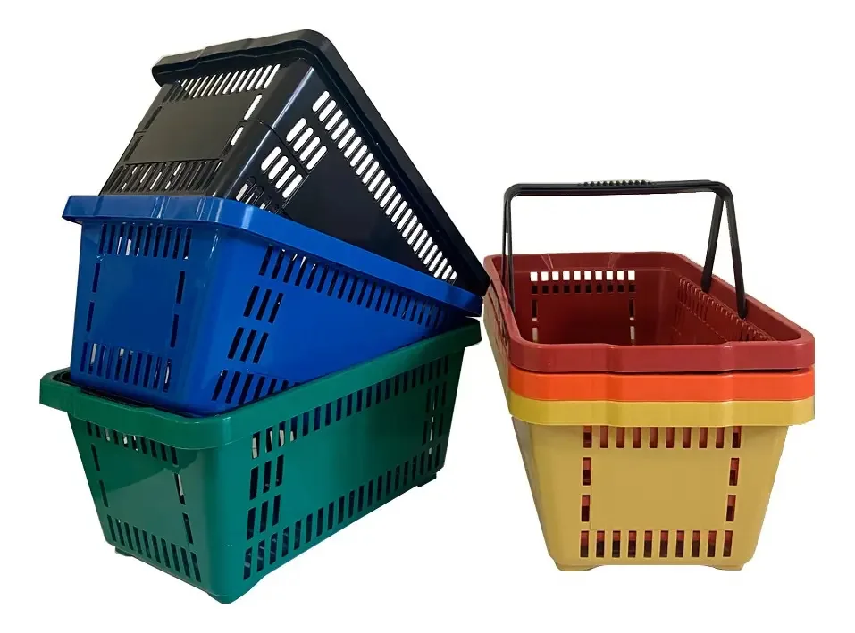 Kit 8 Cesta De Cestinhas Super Compras Loja Cor Preto