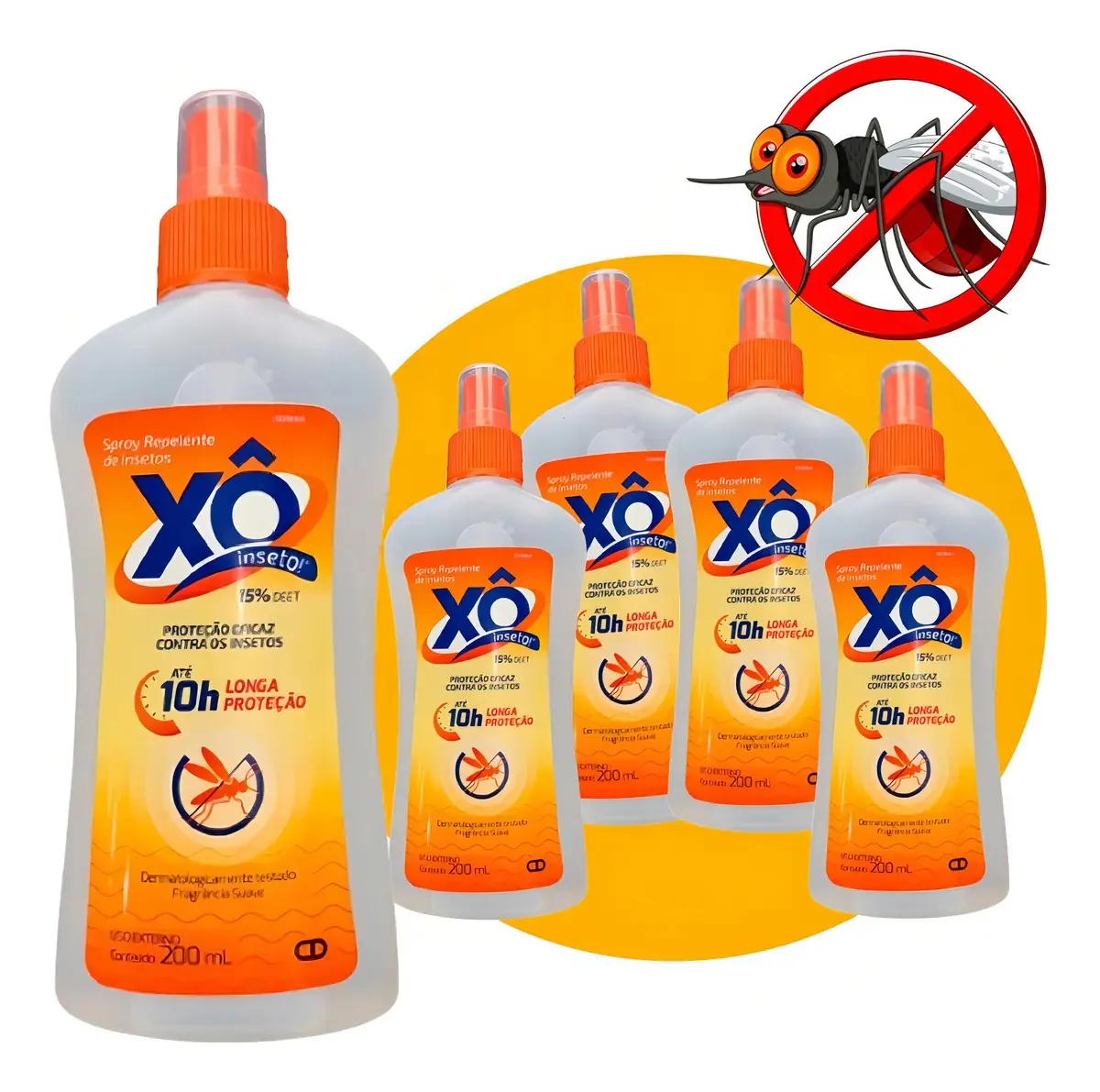 Kit 5 Repelentes Insetos Squeeze Xô Inseto Deet 10h 200ml