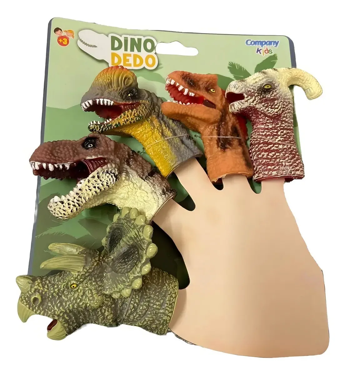 Kit 5 Fantoches Dinossauro De Dedo Dedoche Brinquedo