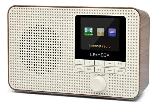 Rádio portátil de Internet 200 Lemega Ir1, rádio FM digital, Wi-Fi, Bluetooth, alarme e relógio duplos, temporizador de cozinha/dormir/repetição, 40 predefinições, saída