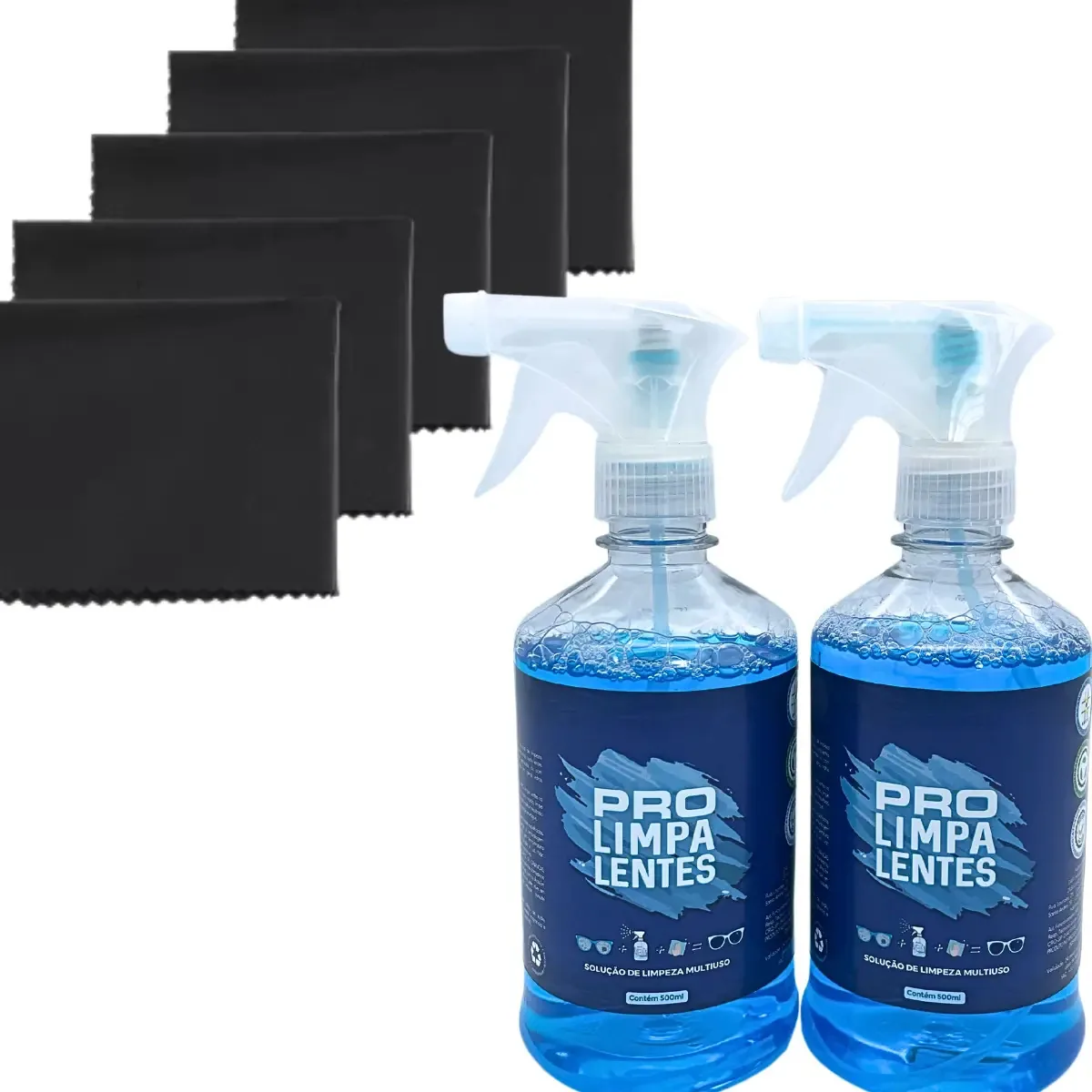 Limpa Telas Pro Limpa Lentes Líquido 500mL Kit 2 p/ TV, Celular, Notebook