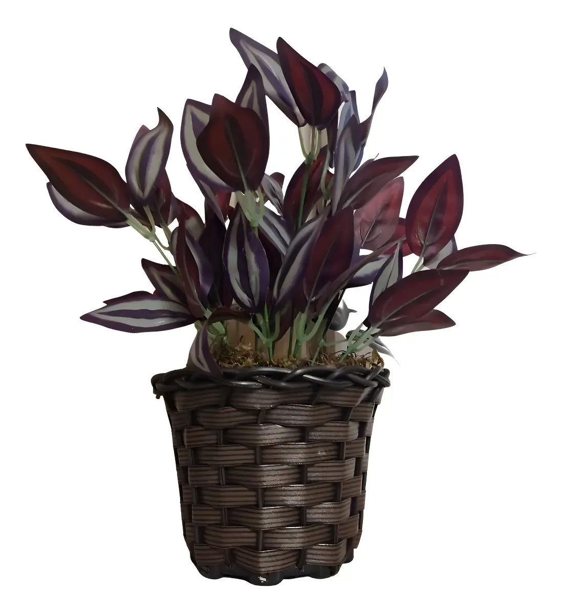 Planta Artificial Kkia Vime 30cm Bordô com Vaso Decorativo