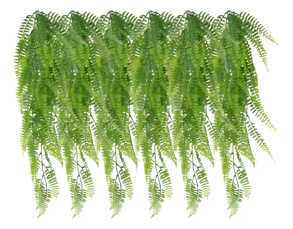 6 Pendentes Artificiais Samambaia 90cm Verde Realista kkia