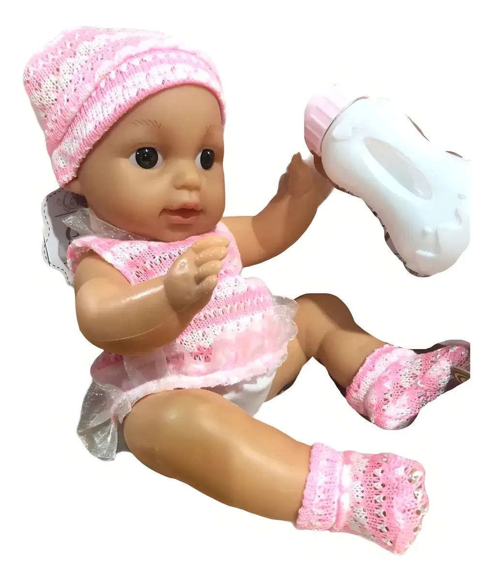 Bebê com acessórios - alimentos, garrafas e roupas