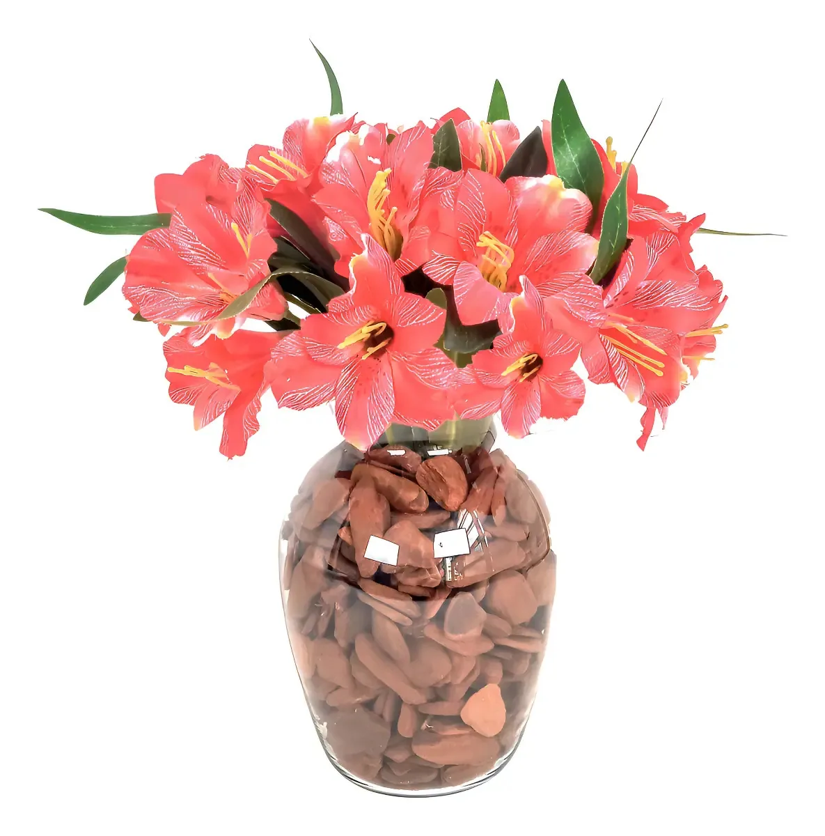 Vaso Decorativo Flores Artificiais Cor Rosa = Centro De Mesa Rosa