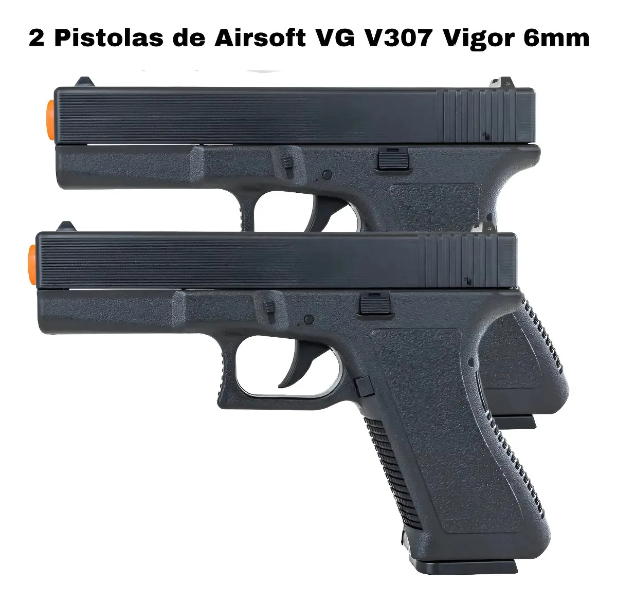 2 Pistolas Airsoft Spring Rossi V307 Mola 6mm + Alvo Gel