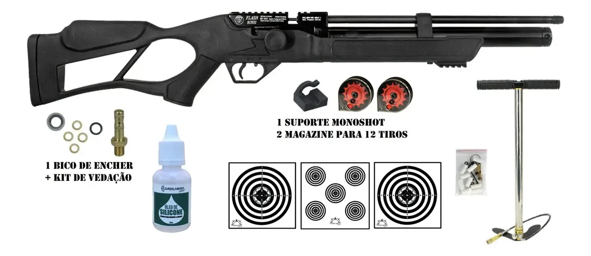 Carabina Hatsan Flash Synt Rápido 5,5mm Monotiro Preto 5.5 Mm